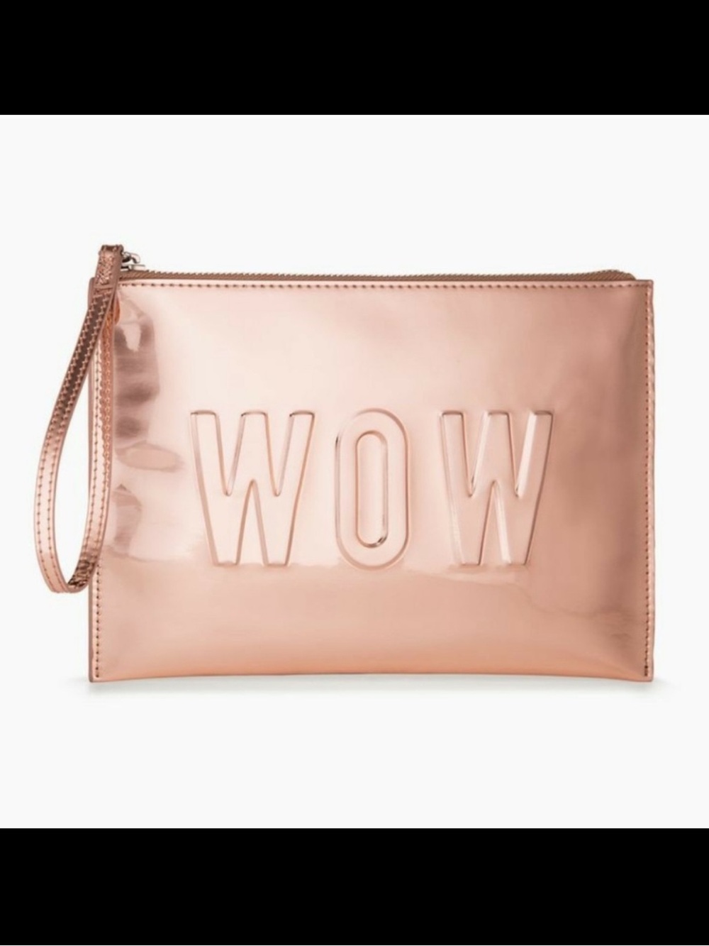 Stella & Dot WOW Embossed Metallic Wristlet Clutch